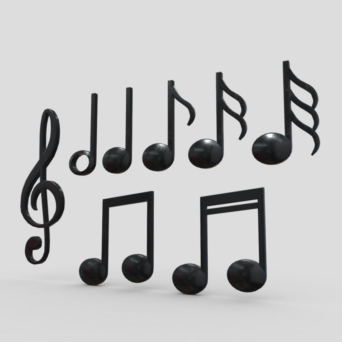 Musical Note Pack Low-poly 3D model_11