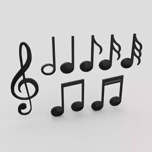 Musical Note Pack Low-poly 3D model