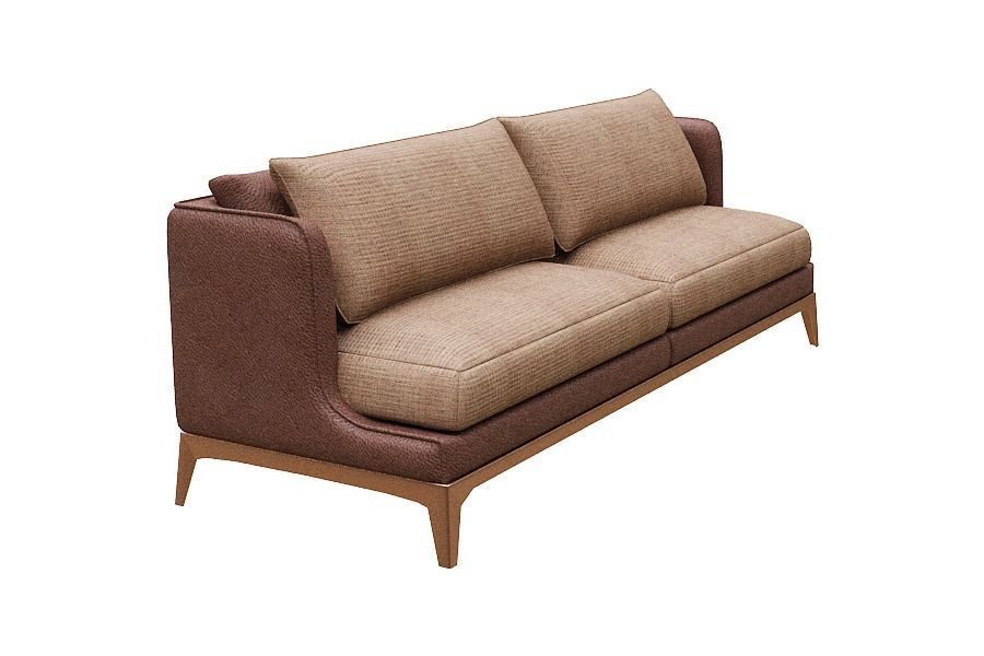 Sofa 2 seater Low-poly 3D model_2