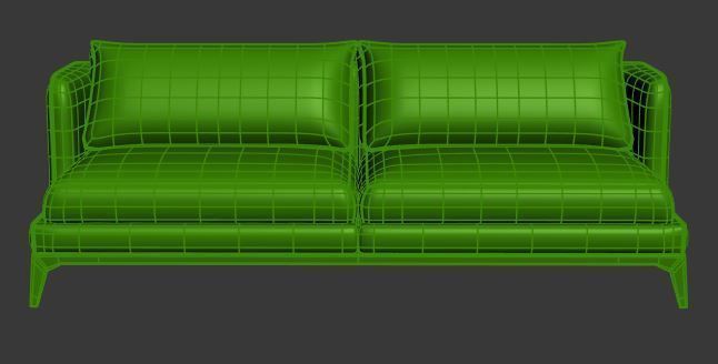 Sofa 2 seater Low-poly 3D model_6