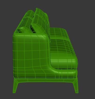 Sofa 2 seater Low-poly 3D model_9