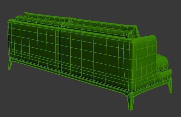 Sofa 2 seater Low-poly 3D model_10