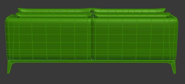 Sofa 2 seater Low-poly 3D model_11