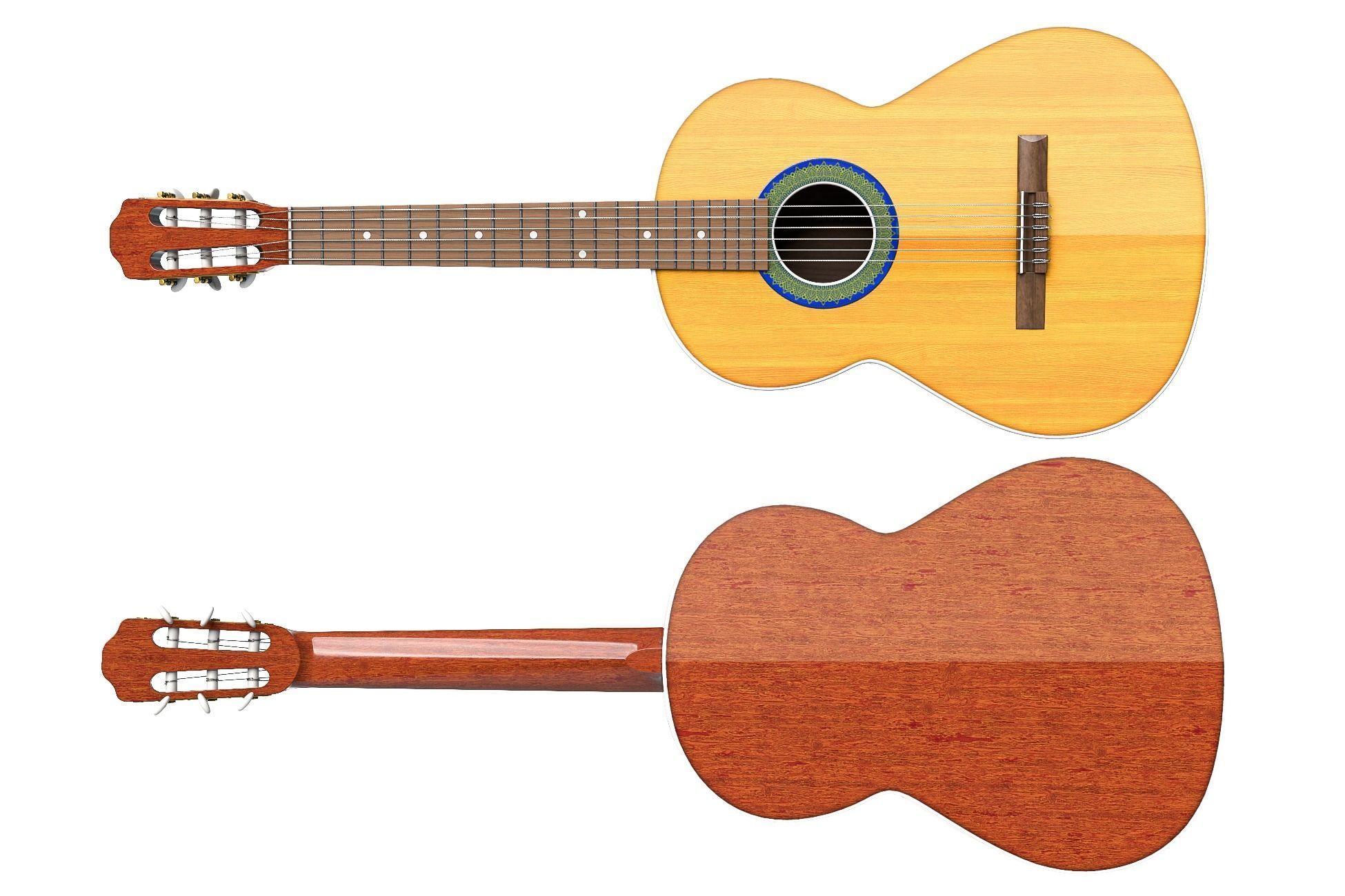 Classical Guitar Part 2 Low-poly 3D model_4