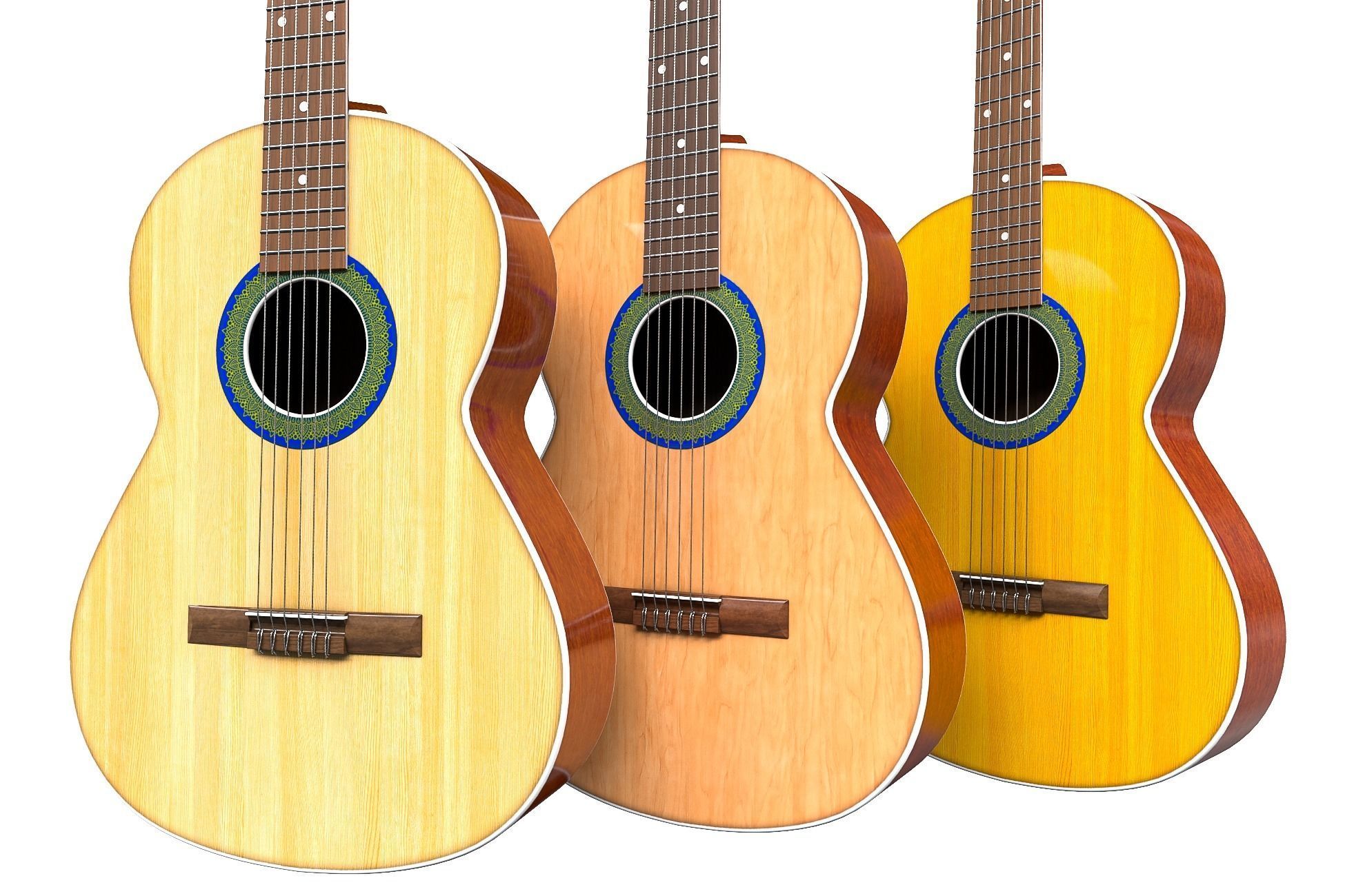 Classical Guitar Part 2 Low-poly 3D model_7