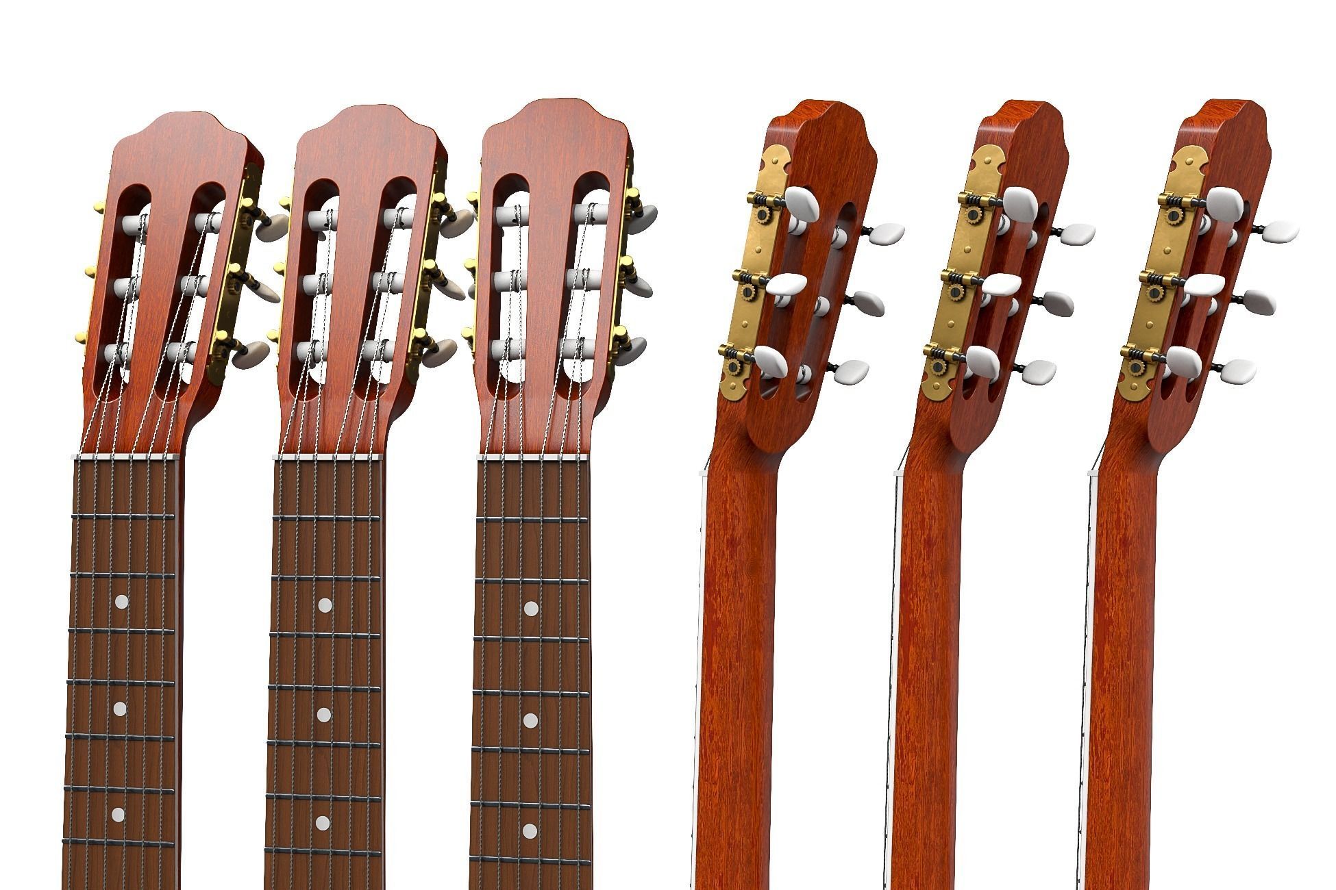 Classical Guitar Part 2 Low-poly 3D model_6