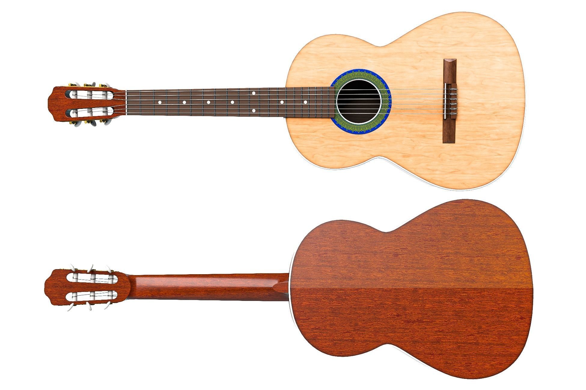 Classical Guitar Part 2 Low-poly 3D model_5