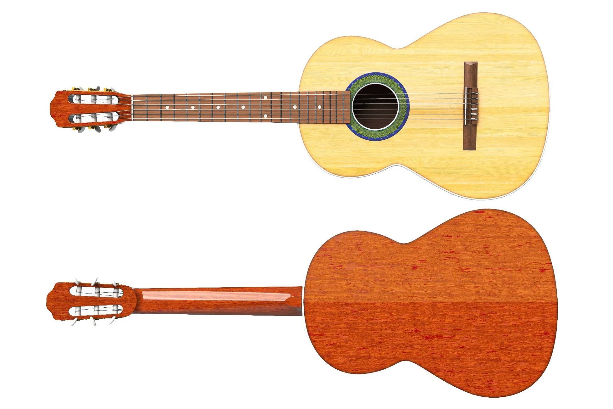 Classical Guitar Part 2 Low-poly 3D model_3