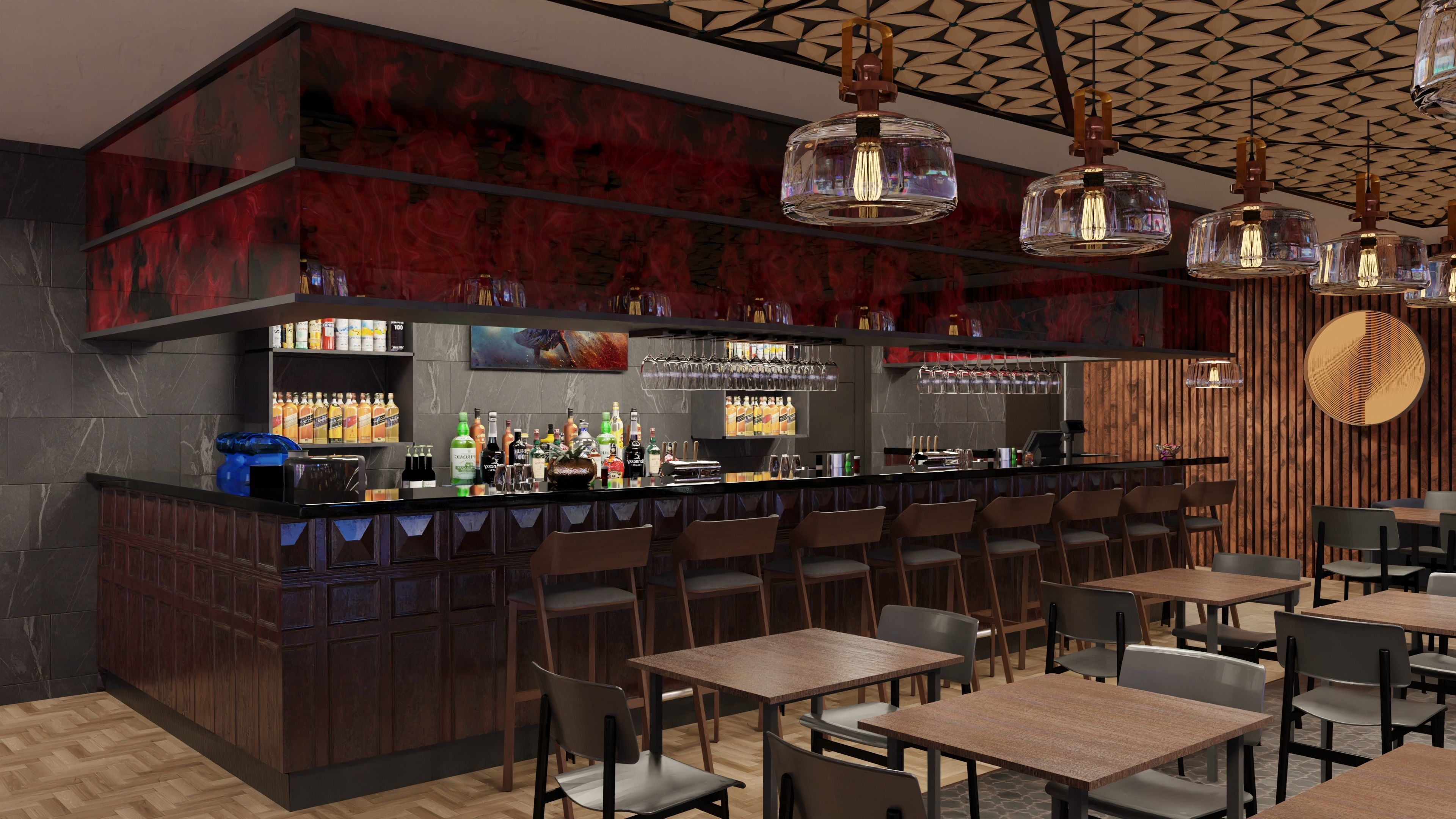 Bar Interior 3D model_4