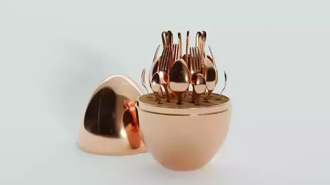 Cutlery Tableware holder bronze egg