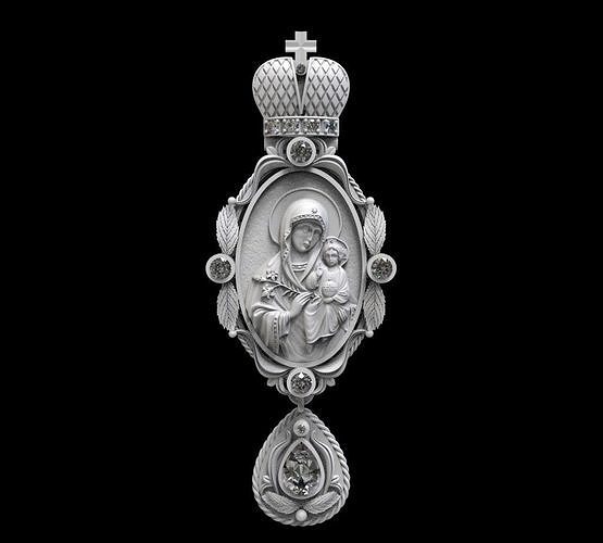 panagia  mother of God  pendant 3D print model