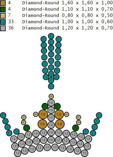 Crown with letter K pendant 3D print model 3D print model_6