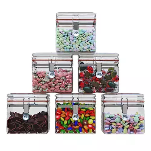 Candies in glass jars