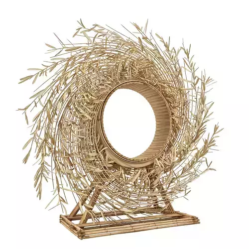 Rattan instagram beach chair with golden leaves and led lights