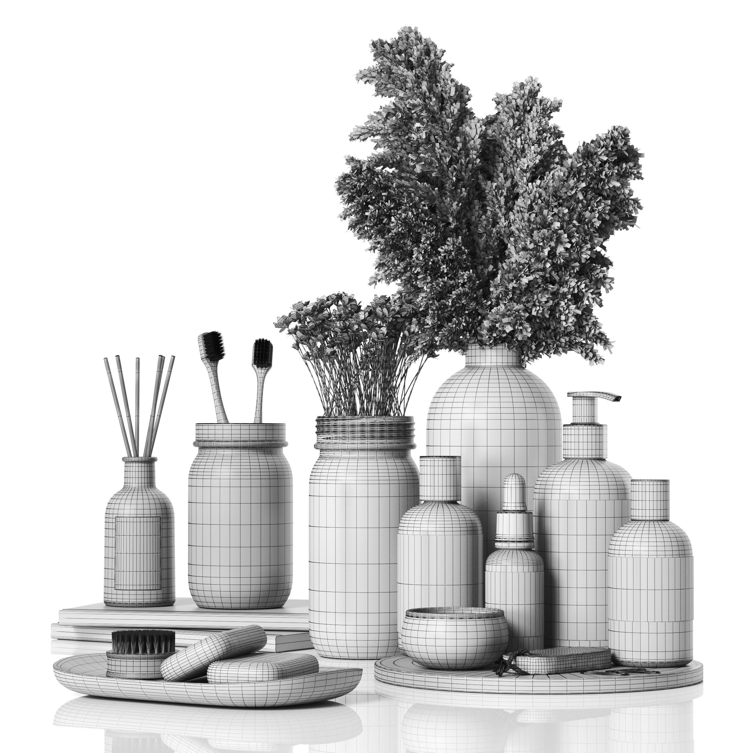 Decorative set fot  the bathroom 3D model_3