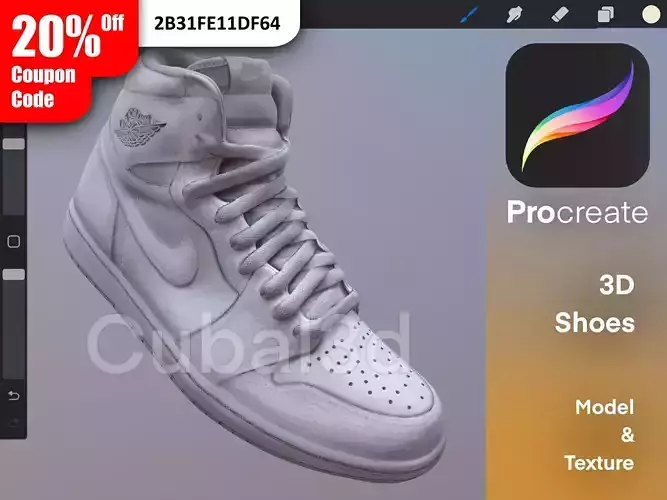Air Jordan Nike 3D Procreate 3D model