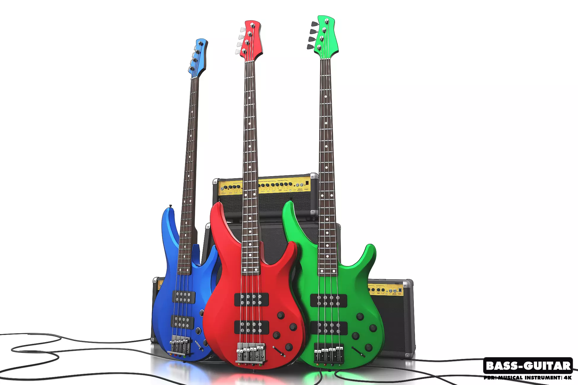 Bass Guitar Part 3 Low-poly 3D model_0