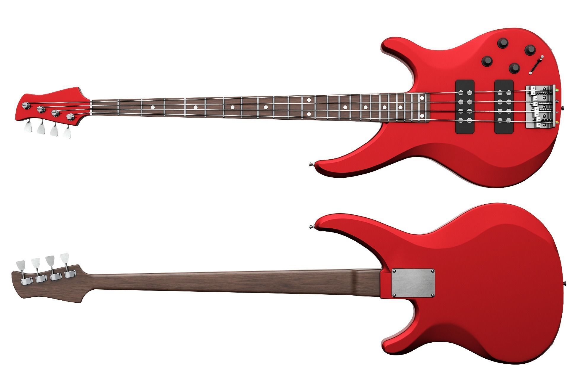 Bass Guitar Part 3 Low-poly 3D model_4