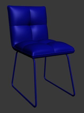 Chair dining with gold legs Low-poly 3D model_7