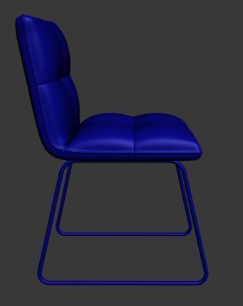 Chair dining with gold legs Low-poly 3D model_9