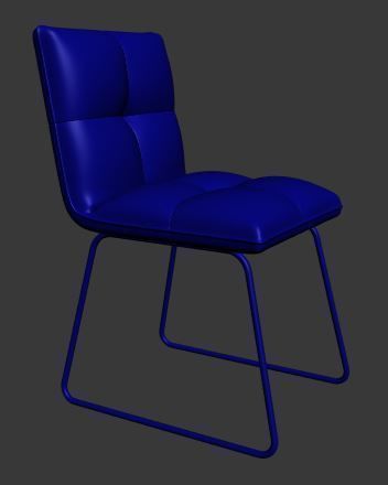 Chair dining with gold legs Low-poly 3D model_8