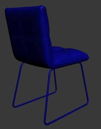 Chair dining with gold legs Low-poly 3D model_10