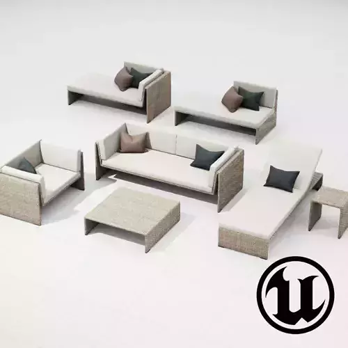 Dedon Slimline Set UE4 3D model