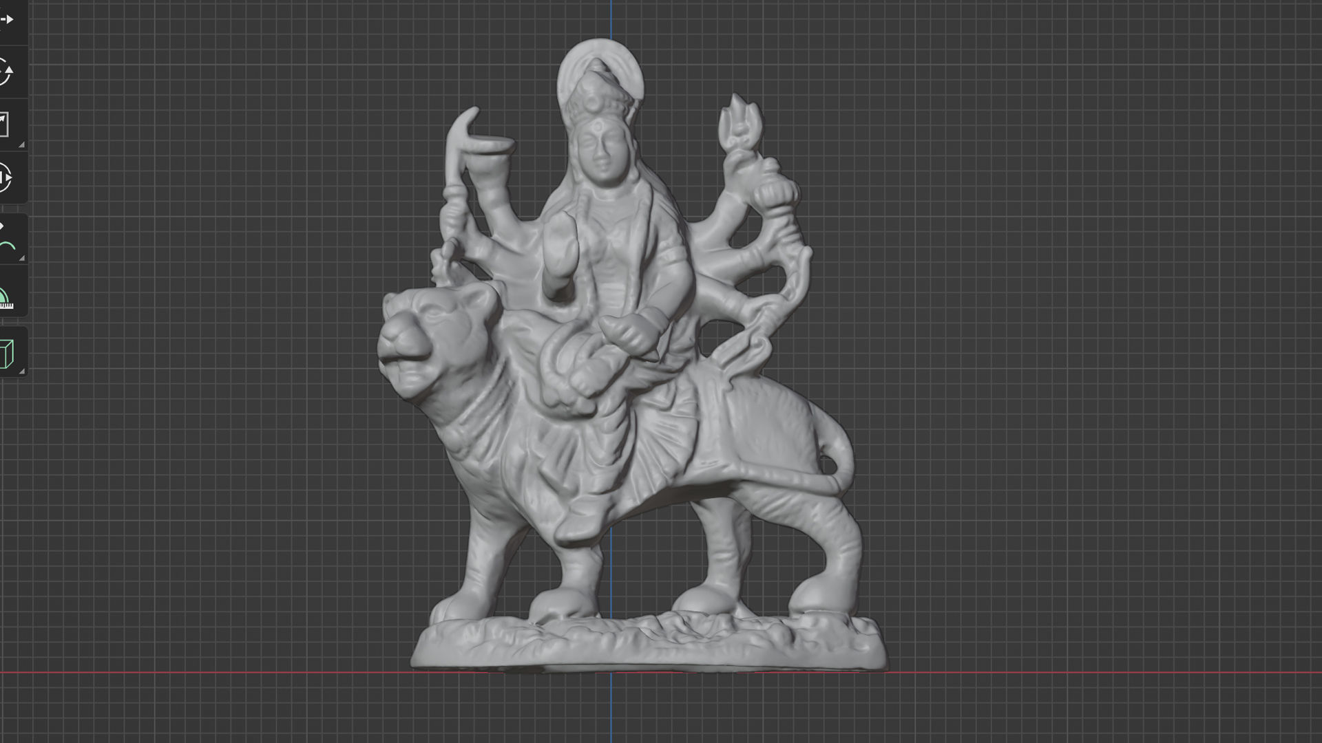 Hindu goddess statue model 3D model_1