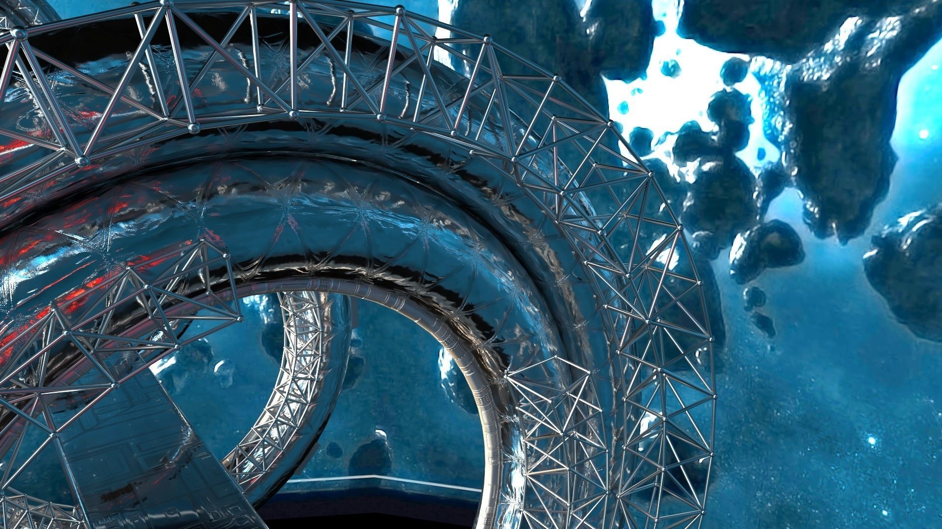 Space Bridge 3D model_3