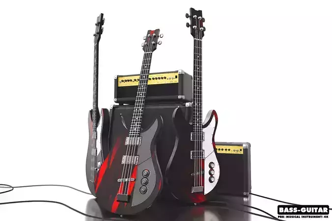 Bass Guitar Part 2 Low-poly 3D model