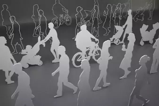 People Silhouttes Bundle 3D model