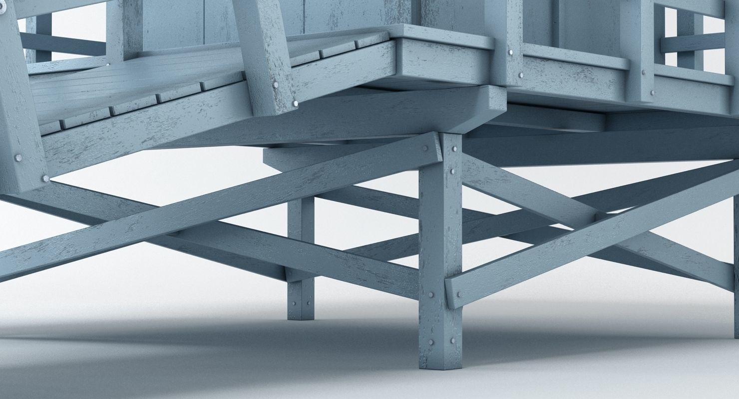 Beach Lifeguard Station 3D model_2