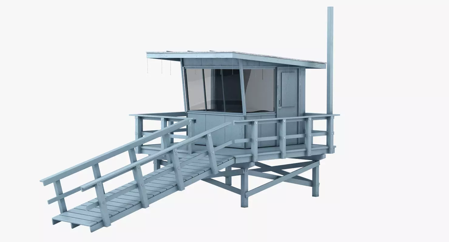 Beach Lifeguard Station 3D model_0