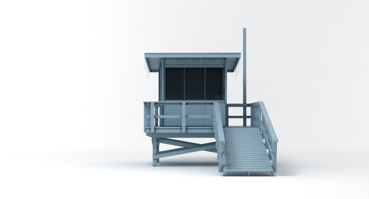 Beach Lifeguard Station 3D model_8