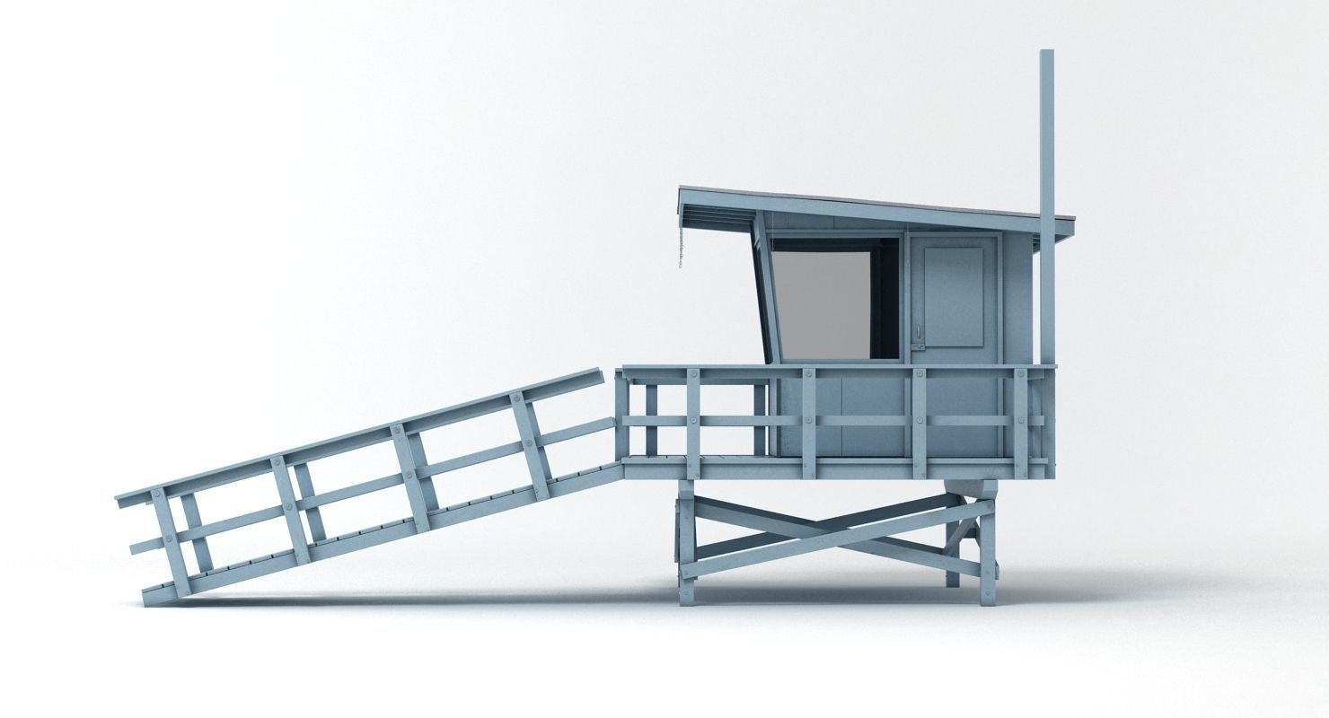 Beach Lifeguard Station 3D model_6