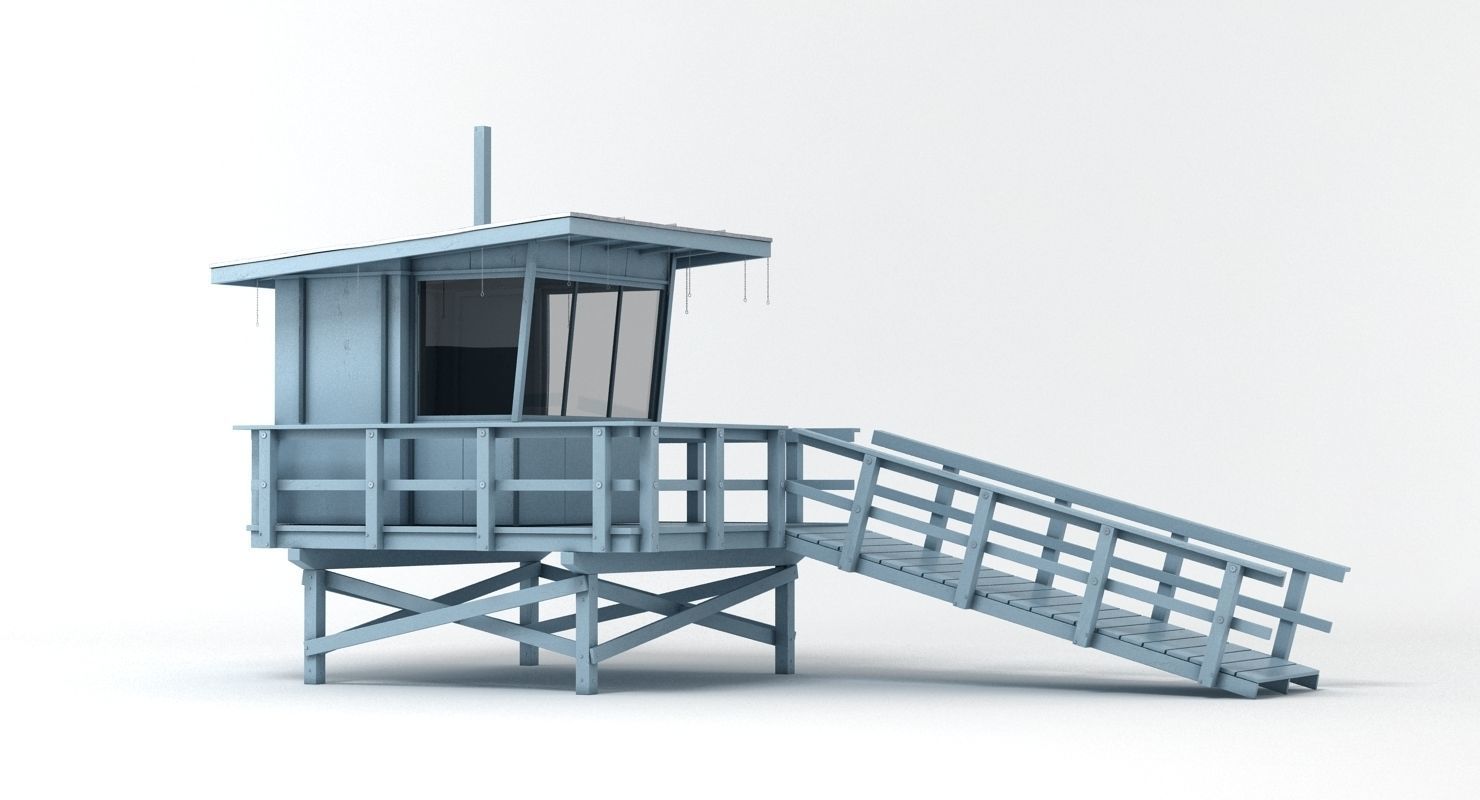 Beach Lifeguard Station 3D model_1