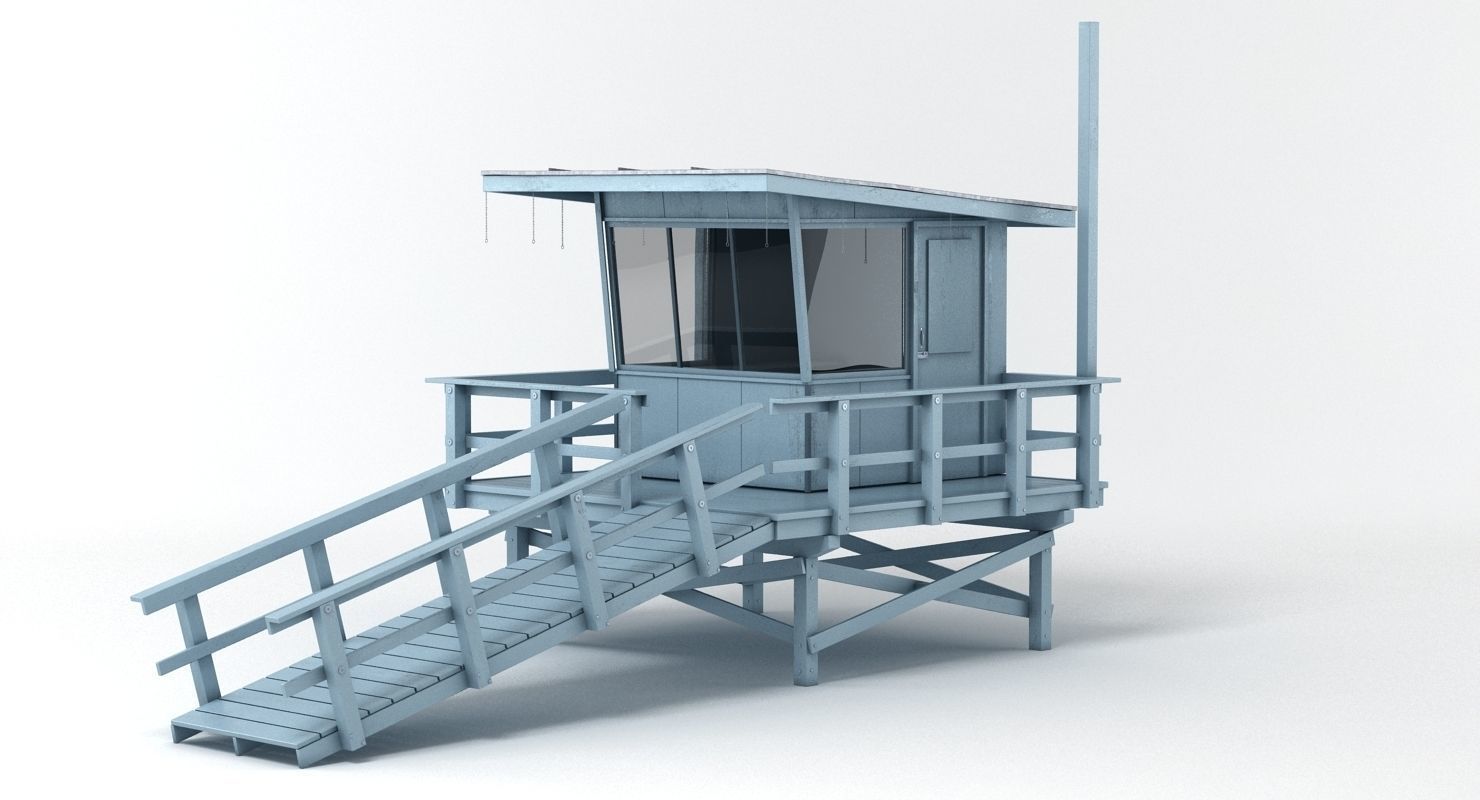 Beach Lifeguard Station 3D model_4