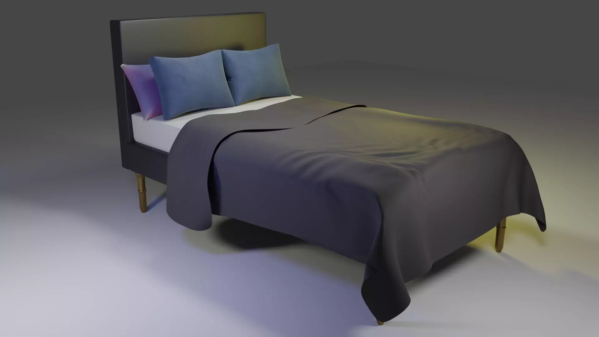 Simple Bed Free 3D model_0