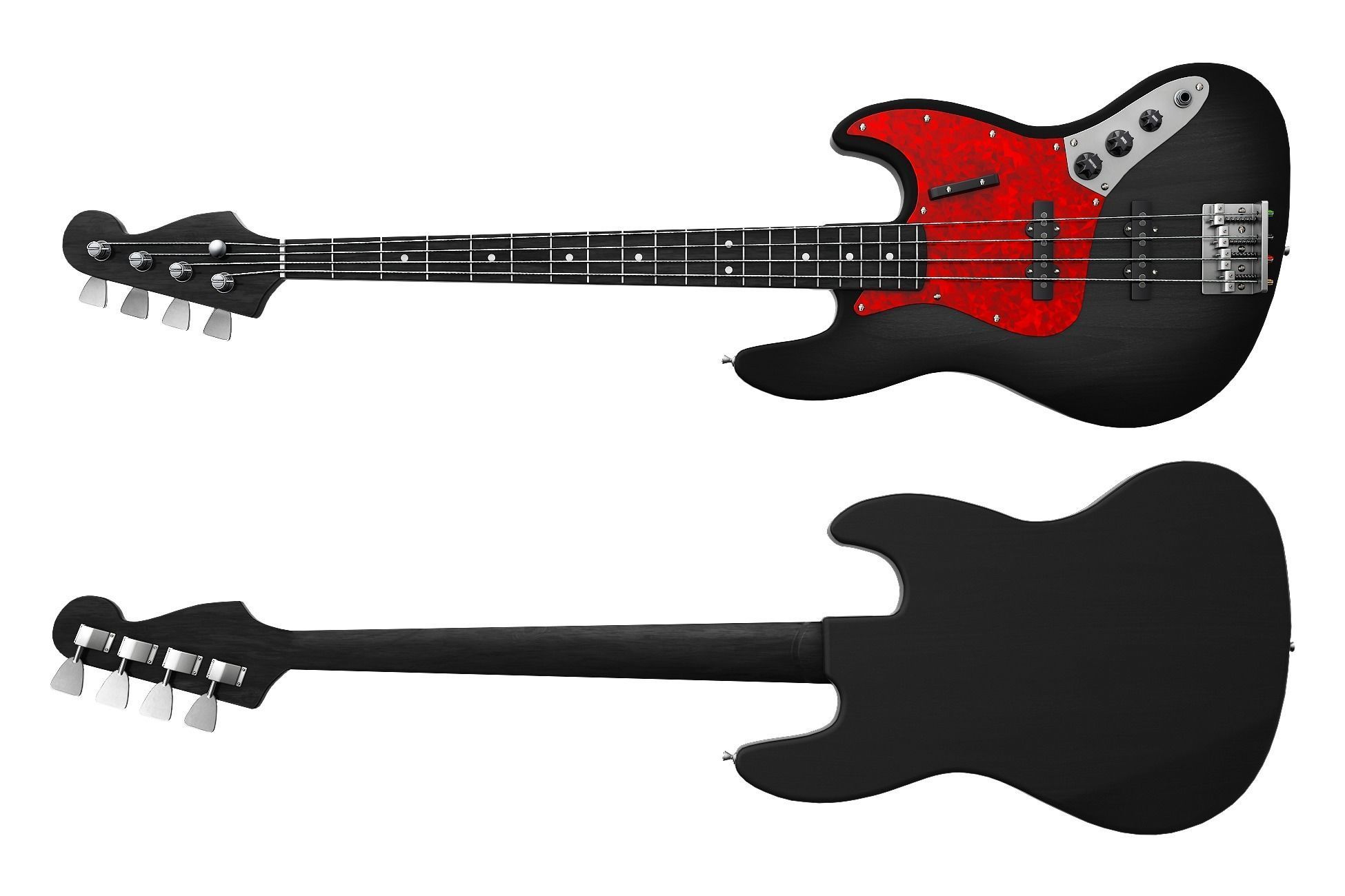 Bass Guitar Collection Low-poly 3D model_9