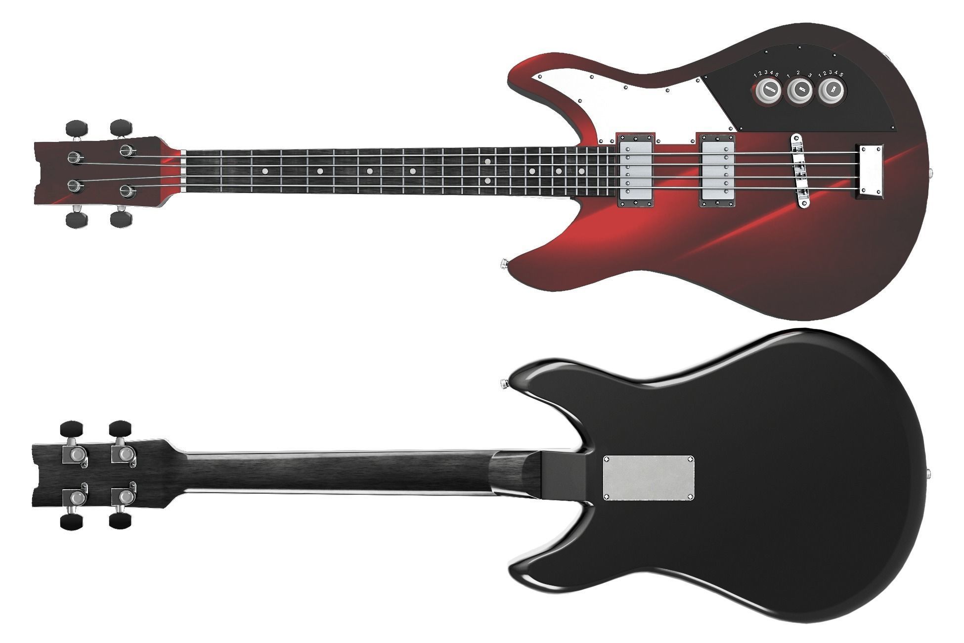 Bass Guitar Collection Low-poly 3D model_11