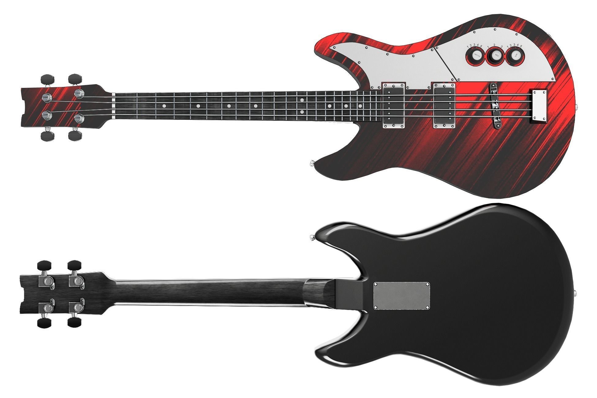 Bass Guitar Collection Low-poly 3D model_10