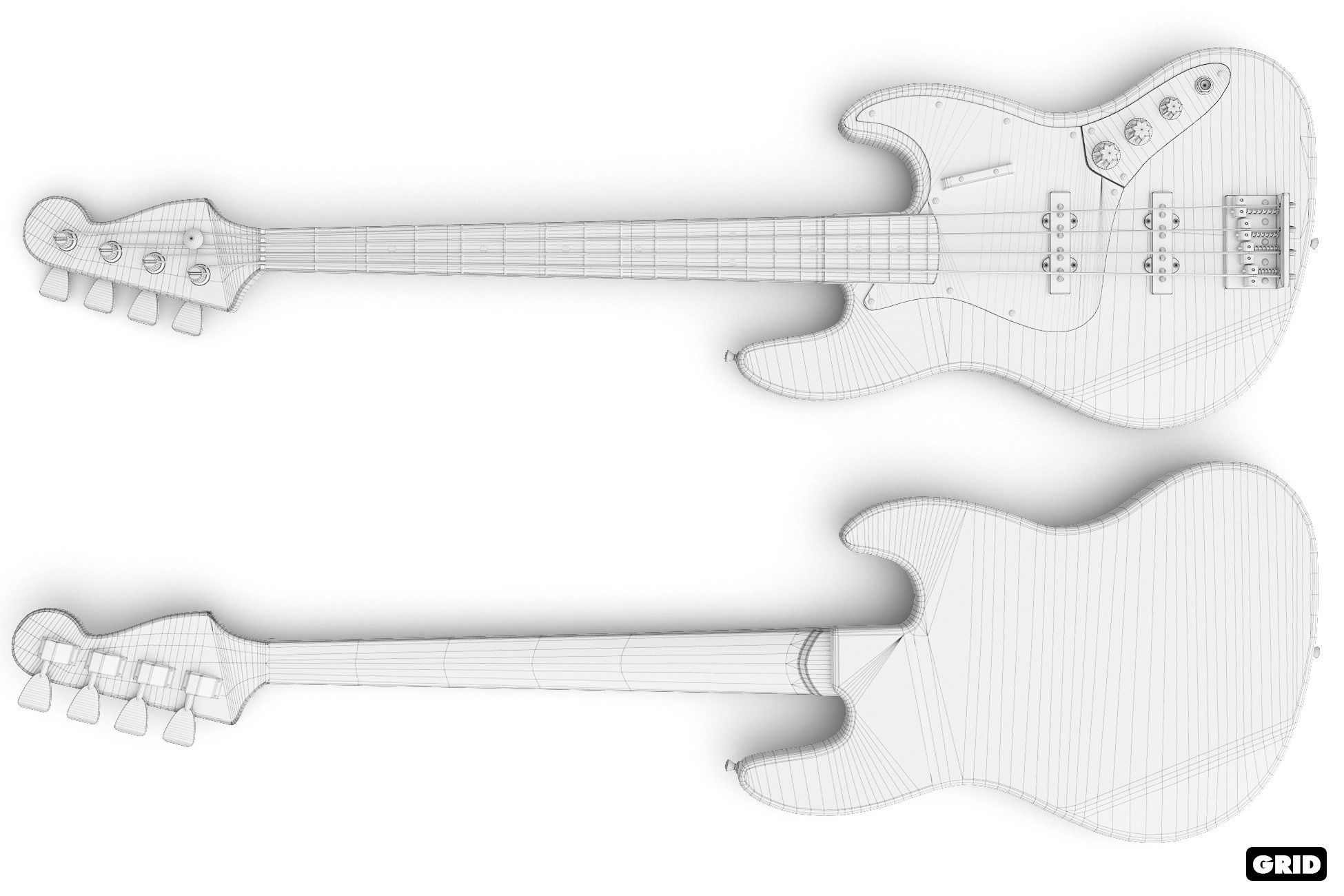 Bass Guitar Collection Low-poly 3D model_22
