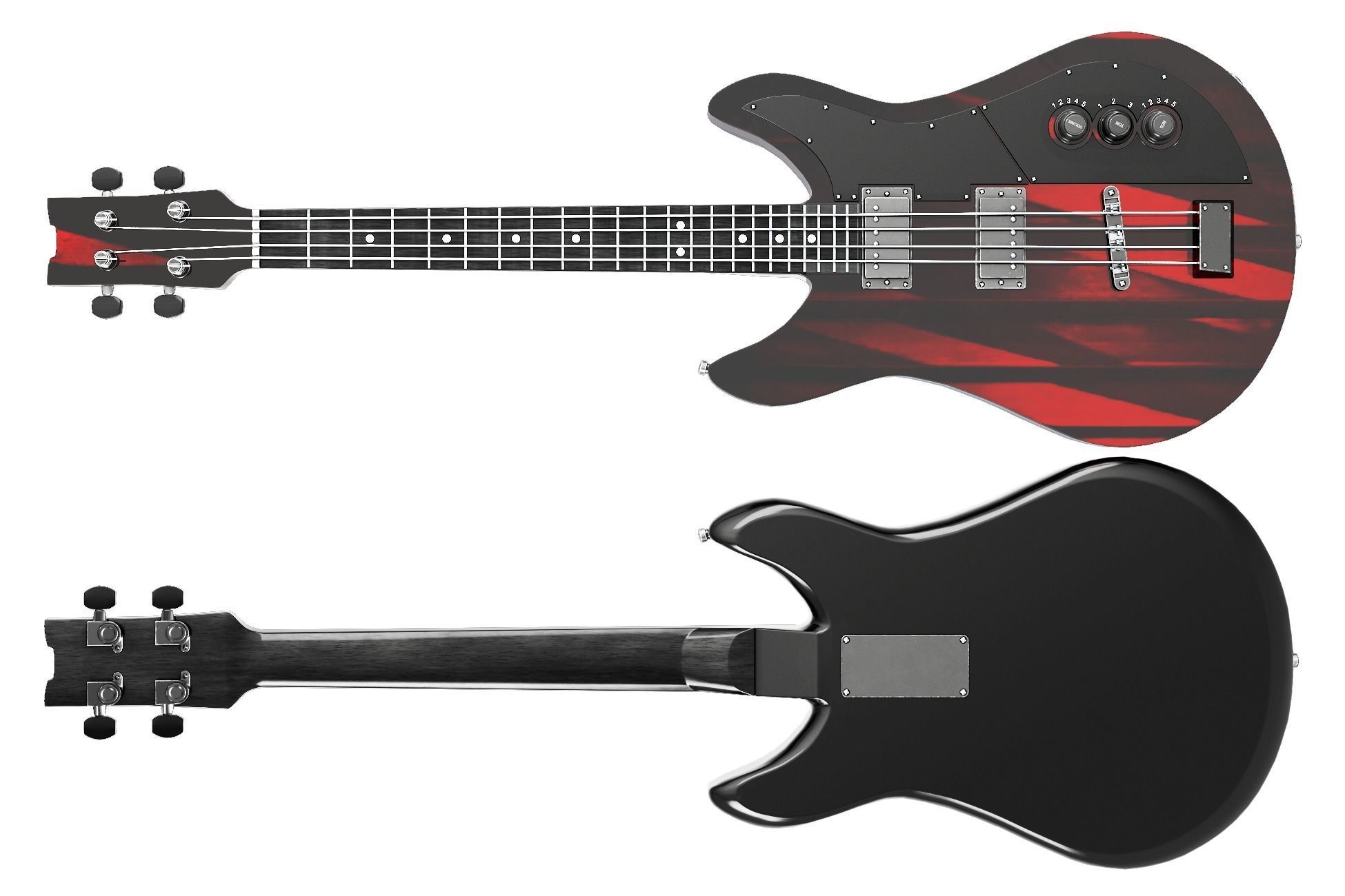 Bass Guitar Collection Low-poly 3D model_12