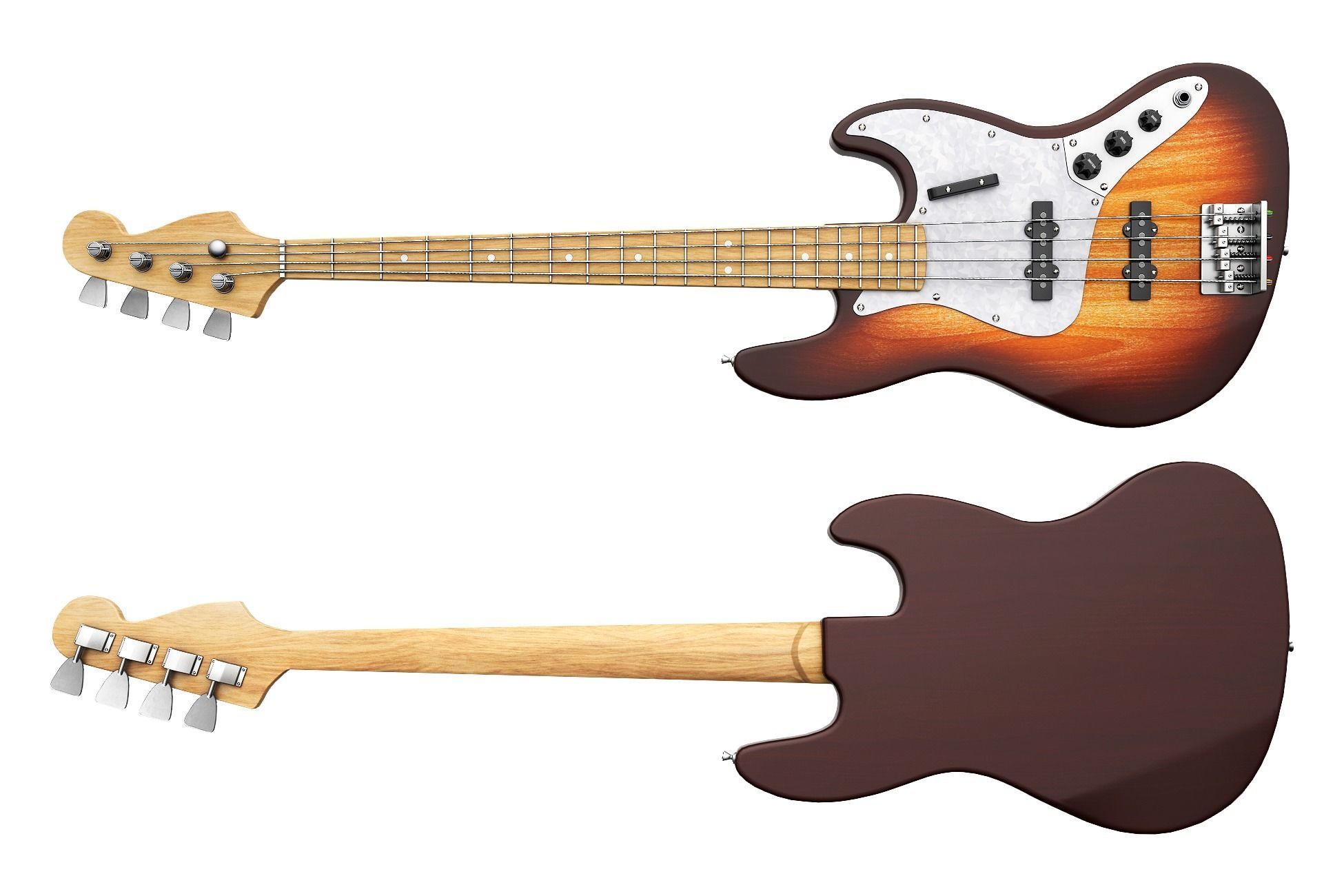 Bass Guitar Collection Low-poly 3D model_7