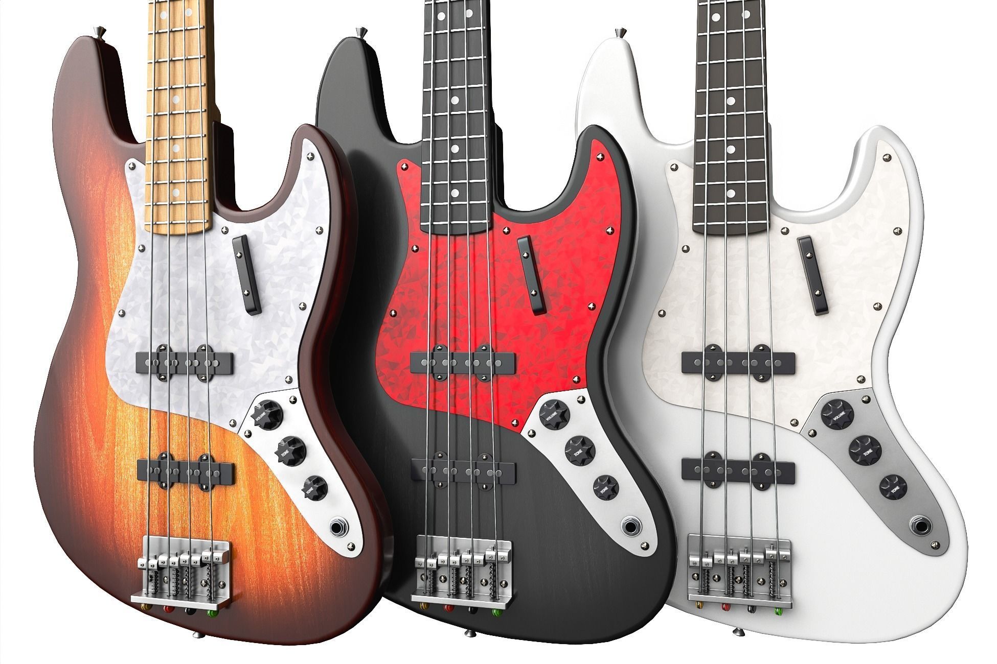 Bass Guitar Collection Low-poly 3D model_17