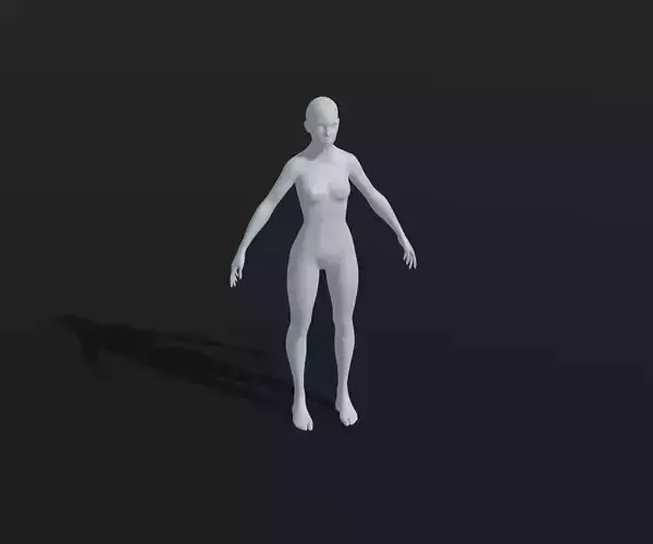 Female Body Base Mesh Animated and Rigged 3D Model 20k Polygons Low-poly 3D model Female Body Base Mesh Animated and Rigged 3D Model 20k Polygons Low-poly 3D model