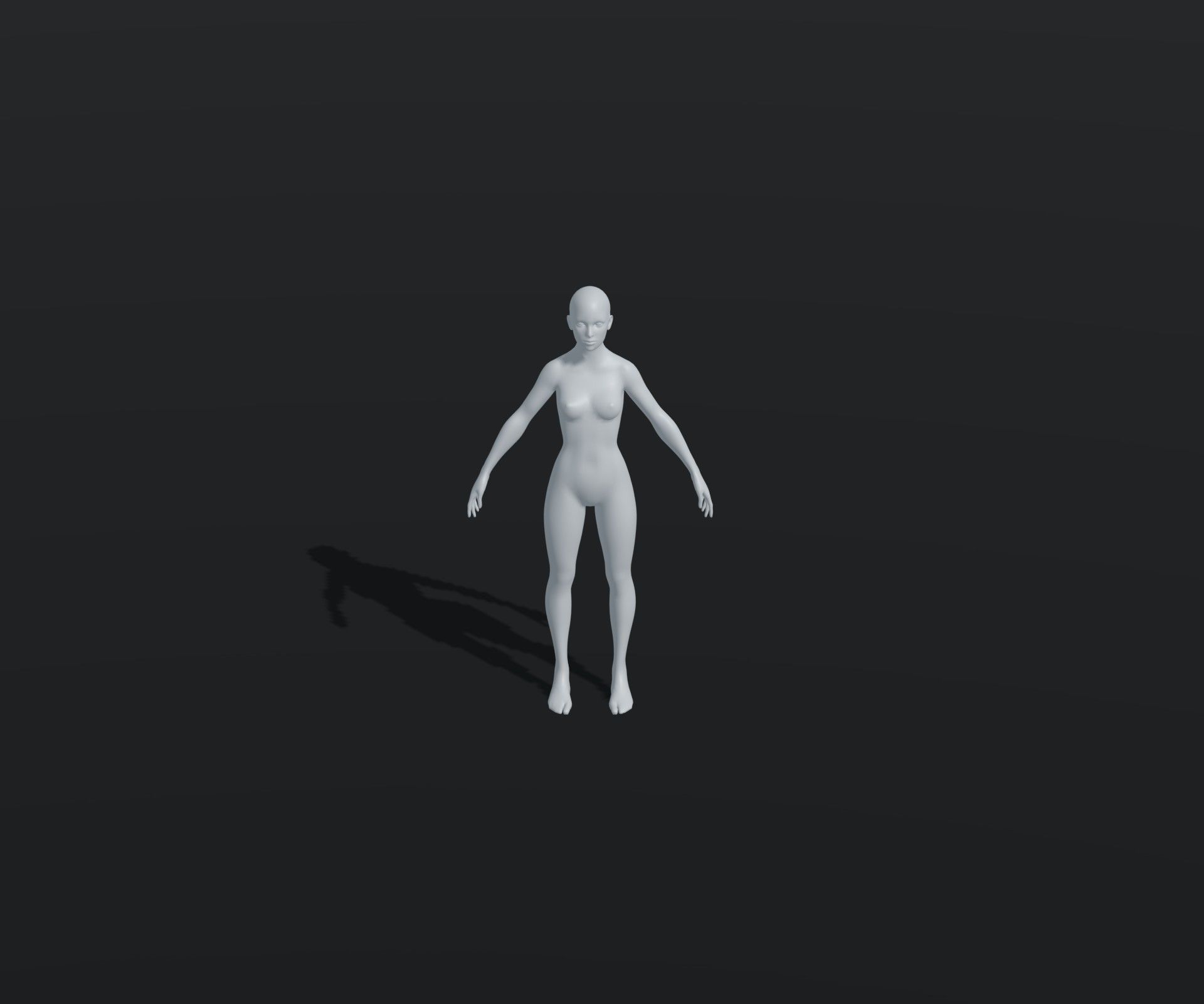 Female Body Base Mesh Animated and Rigged 3D Model 20k Polygons Low-poly 3D model_15