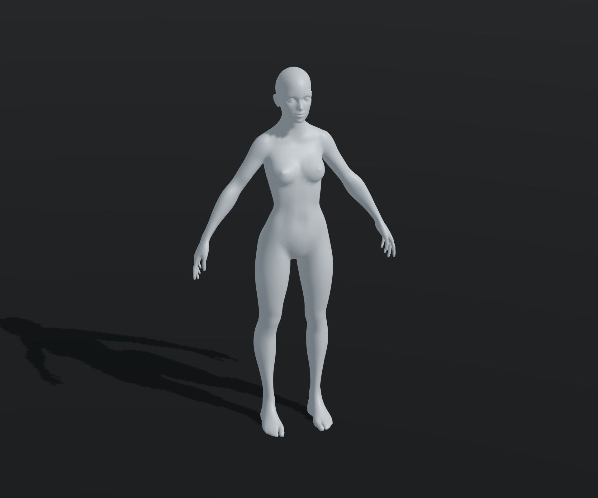 Female Body Base Mesh Animated and Rigged 3D Model 20k Polygons Low-poly 3D model_10