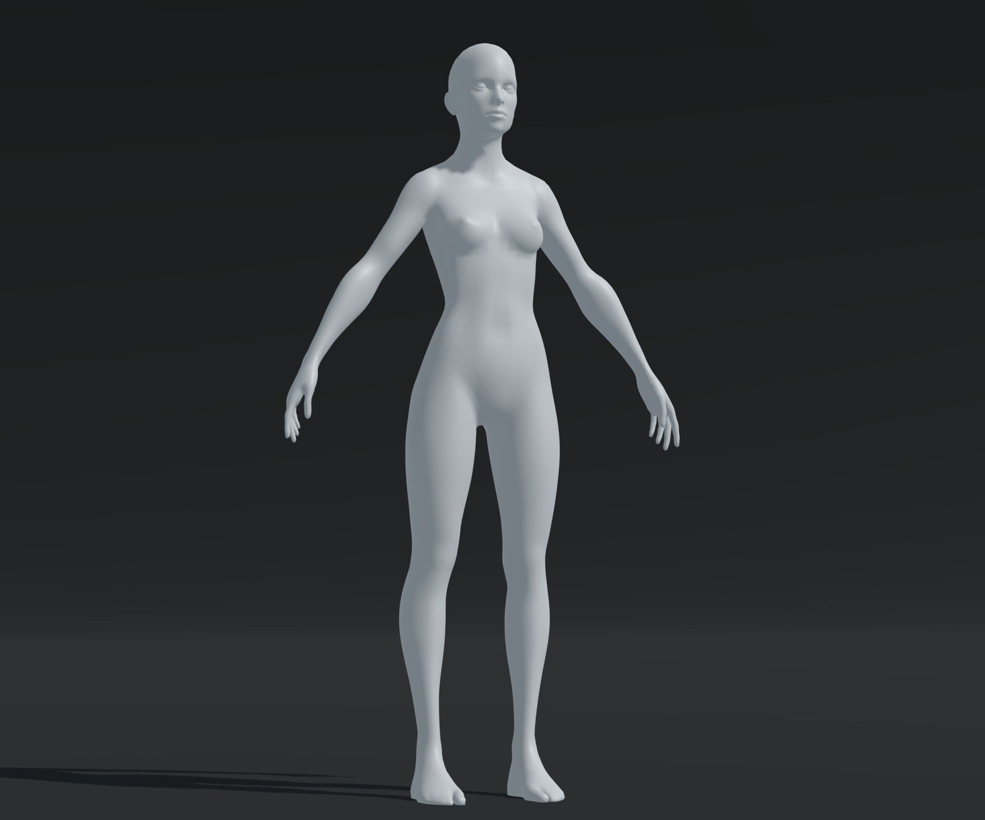 Female Body Base Mesh Animated and Rigged 3D Model 20k Polygons Low-poly 3D model_8