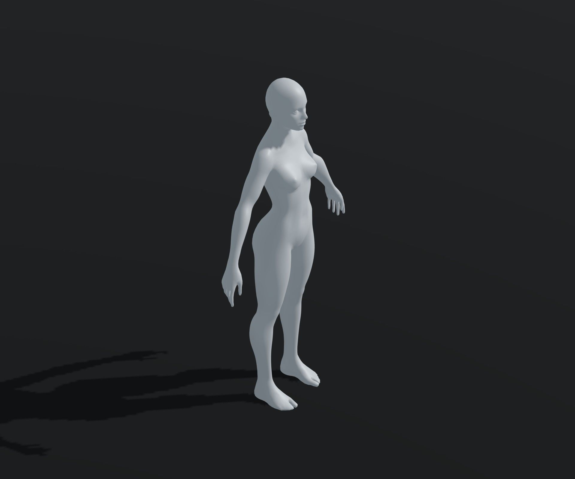 Female Body Base Mesh Animated and Rigged 3D Model 20k Polygons Low-poly 3D model_5